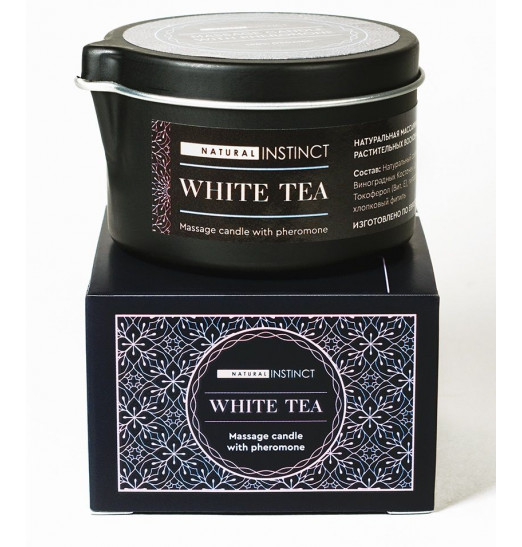 Массажная свеча с феромонами Natural Instinct WHITE TEA - 70 мл.