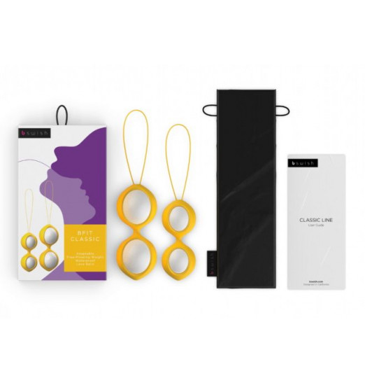 Бело-желтые вагинальные шарики Bfit Classic Бело-желтые вагинальные шарики Bfit Classic