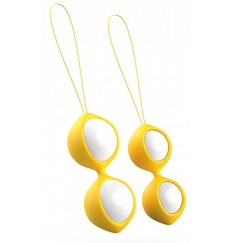 Бело-желтые вагинальные шарики Bfit Classic