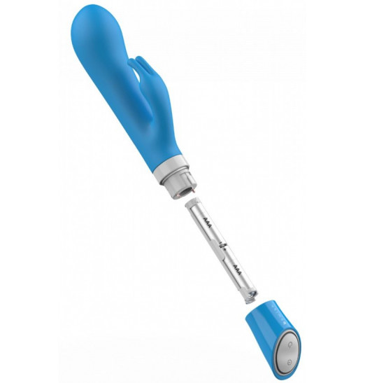 Голубой вибратор-кролик Bwild Deluxe Bunny - 19,3 см.