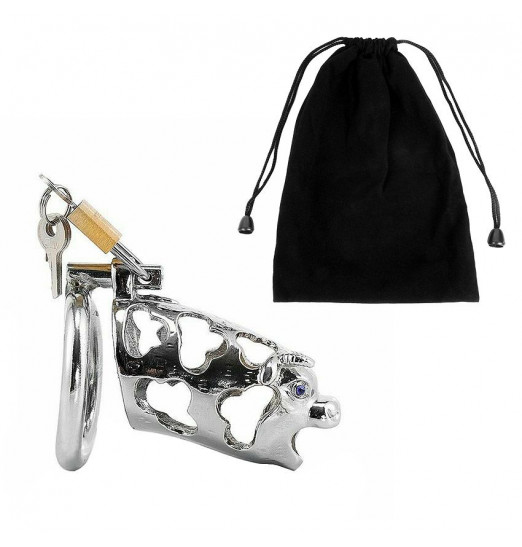 Серебристый сувенирный пояс верности в виде быка