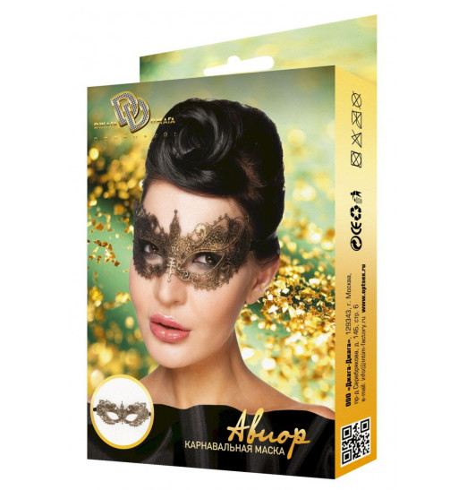 Золотистая карнавальная маска  Авиор