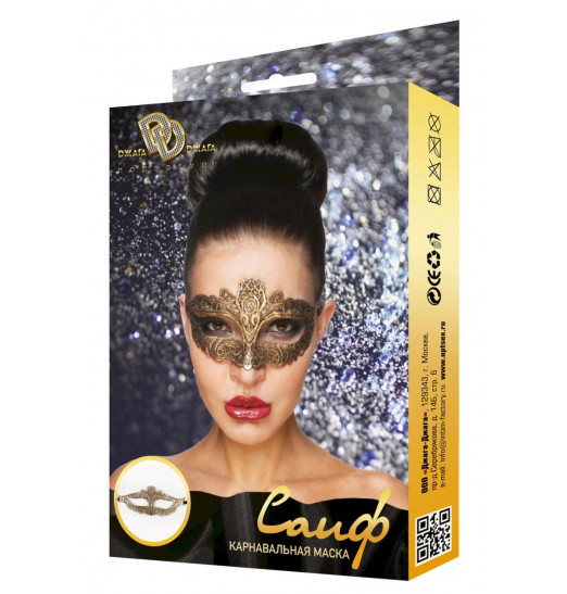 Золотистая карнавальная маска  Саиф