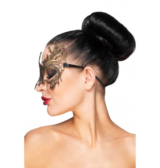 Золотистая карнавальная маска Селена Золотистая карнавальная маска Селена