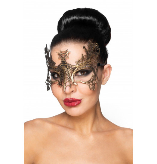 Золотистая карнавальная маска Селена Золотистая карнавальная маска Селена