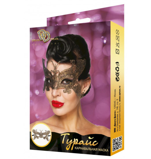 Золотистая карнавальная маска  Турайс