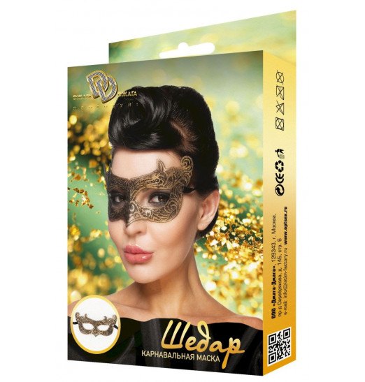 Золотистая карнавальная маска  Шедар