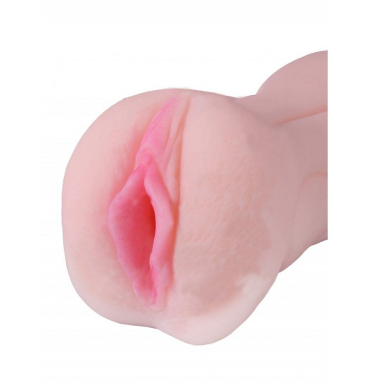 Телесный двусторонний мастурбатор STROKER - вагина и ротик