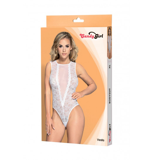 Пикантное кружевное боди Vesta с завязками на спине