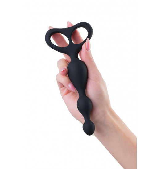 Черная анальная цепочка Aquilae - 18 см.