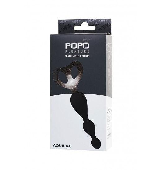 Черная анальная цепочка Aquilae - 18 см.