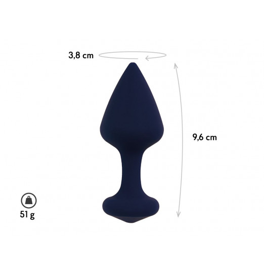 Темно-синяя анальная пробка Exo L - 9,6 см.