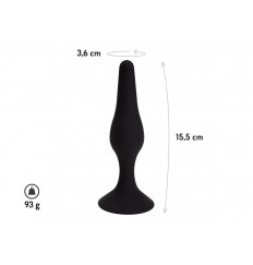 Черная анальная пробка Gravity - 15,5 см.