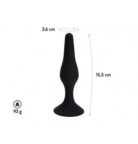 Черная анальная пробка Gravity - 15,5 см.