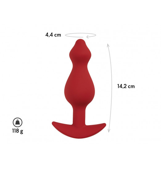 Бордовая анальная пробка Libra L - 14,2 см.