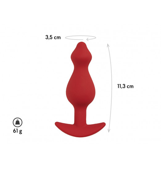 Бордовая анальная пробка Libra M - 11,3 см. Бордовая анальная пробка Libra M - 11,3 см.