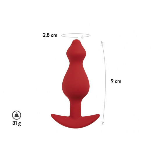 Бордовая анальная пробка Libra S - 9 см.