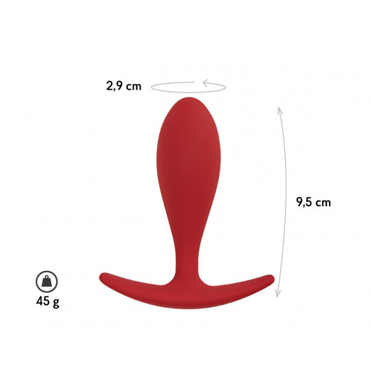 Бордовая анальная пробка Lito L - 9,5 см.