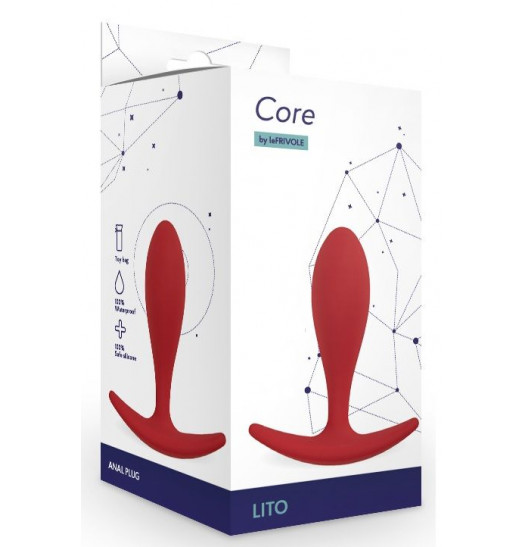 Бордовая анальная пробка Lito L - 9,5 см.