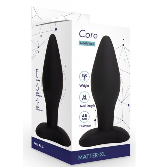 Черная анальная пробка Matter - 14 см.