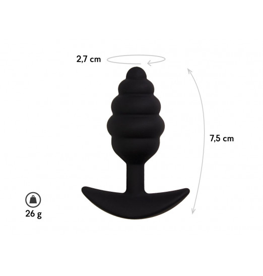 Черная анальная пробка Sphere S - 7,5 см.