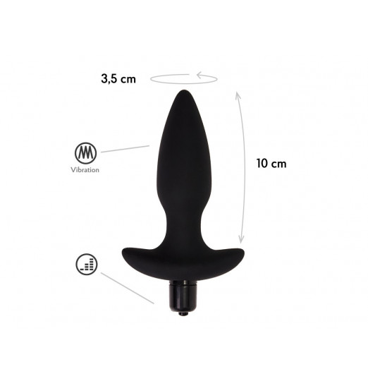 Черная анальная вибропробка Hati - 14,5 см. Черная анальная вибропробка Hati - 14,5 см.
