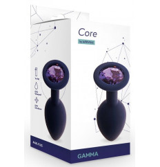 Черничная анальная пробка с фиолетовым кристаллом Gamma L - 9,4 см.