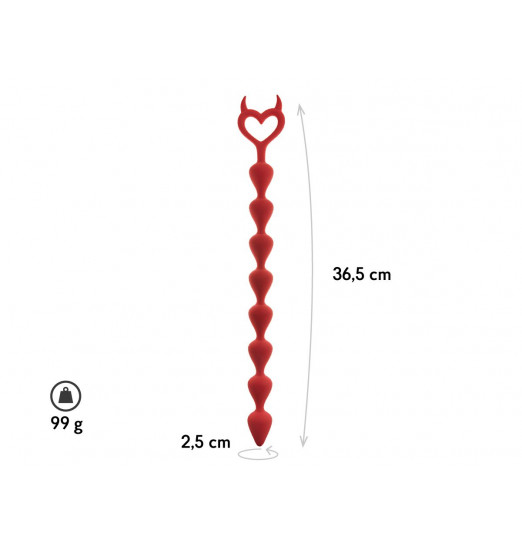 Бордовая анальная цепочка Bestla - 36,5 см.