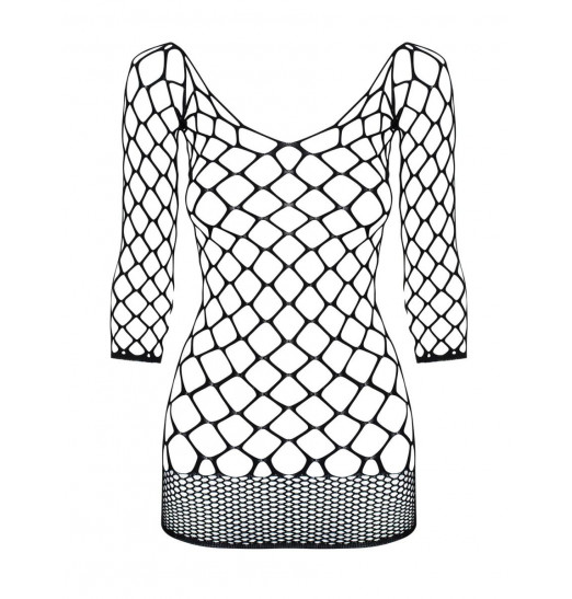 Оригинальное сетчатое платье с длинным рукавом