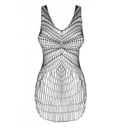 Оригинальное сетчатое платье с разрезами по бокам