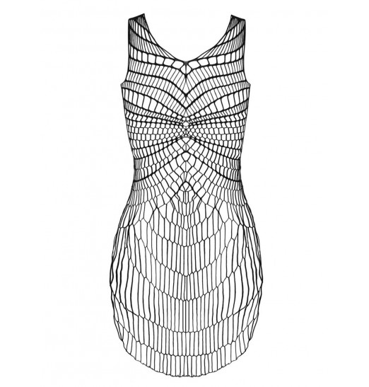 Оригинальное сетчатое платье с разрезами по бокам