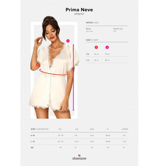 Элегантный пеньюар Prima Neve с кружевной окантовкой Элегантный пеньюар Prima Neve с кружевной окантовкой