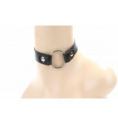 Классический гладкий чокер с кольцом