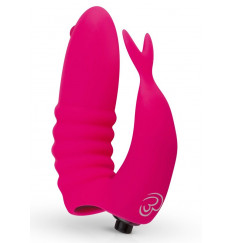 Ярко-розовая вибронасадка на палец Finger Vibrator