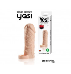 Телесная насадка-удлинитель со вставкой размера L - 15 см.