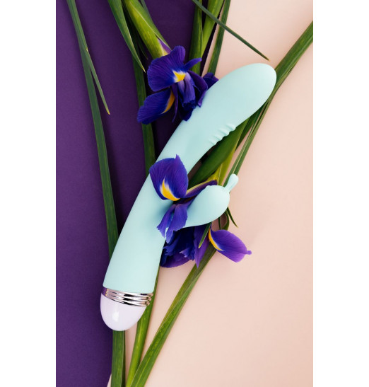 Мятный вибратор-кролик Iris - 22 см.