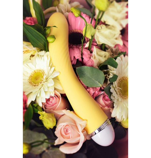 Желтый вибратор Calla - 22 см.