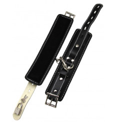 Черные регулируемые наручники с подкладом на карабинах