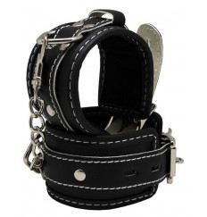 Черные регулируемые наручники с подкладом на карабинах