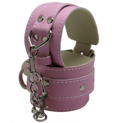 Розовые регулируемые наручники с фиксацией на карабинах