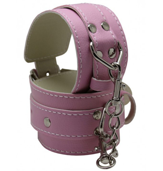 Розовые регулируемые наручники с фиксацией на карабинах