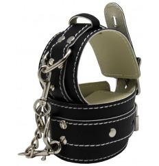 Черные регулируемые наручники с фиксацией на карабинах