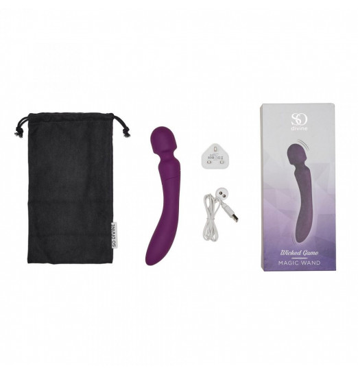 Фиолетовый вибратор-жезл So Divine Wicked Game Magic Wand - 24 см. Фиолетовый вибратор-жезл So Divine Wicked Game Magic Wand - 24 см.