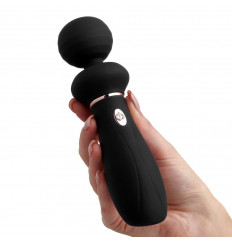 Черный вибратор So Divine Relax Portable Massage Wand - 24 см.