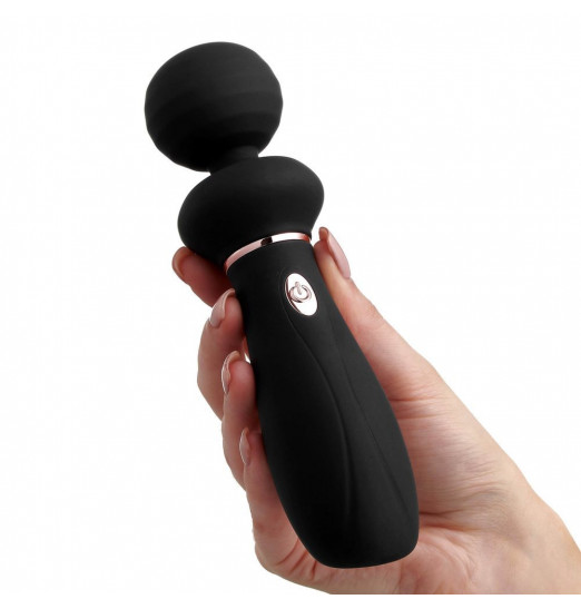 Черный вибратор So Divine Relax Portable Massage Wand - 24 см.