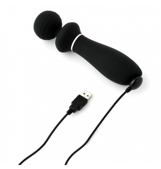 Черный вибратор So Divine Relax Portable Massage Wand - 24 см.