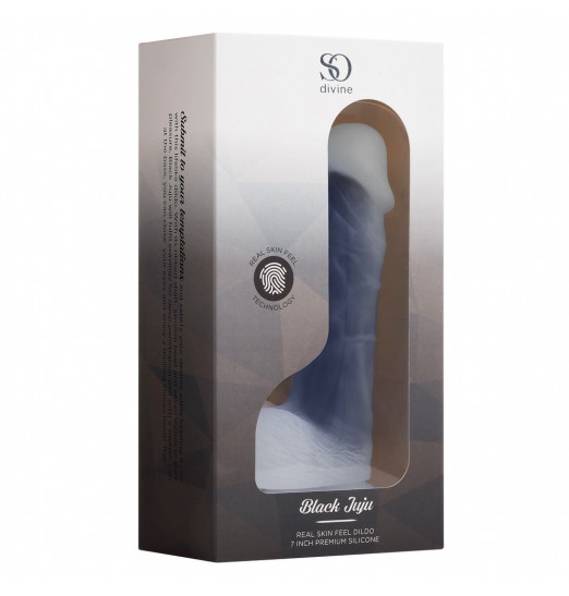 Черный фаллоимитатор-реалистик So Divine Black Juju Dildo - 19 см.