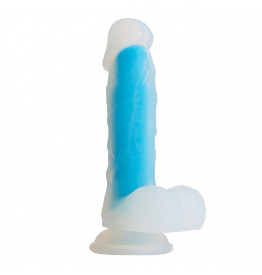 Голубой фаллоимитатор-реалистик So Divine Blue Mamba Dildo - 19 см.