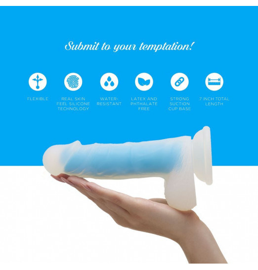 Голубой фаллоимитатор-реалистик So Divine Blue Mamba Dildo - 19 см.