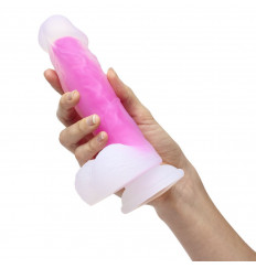 Ярко-розовый фаллоимитатор-реалистик So Divine Glorious Real skin feel pink dildo - 19 см.